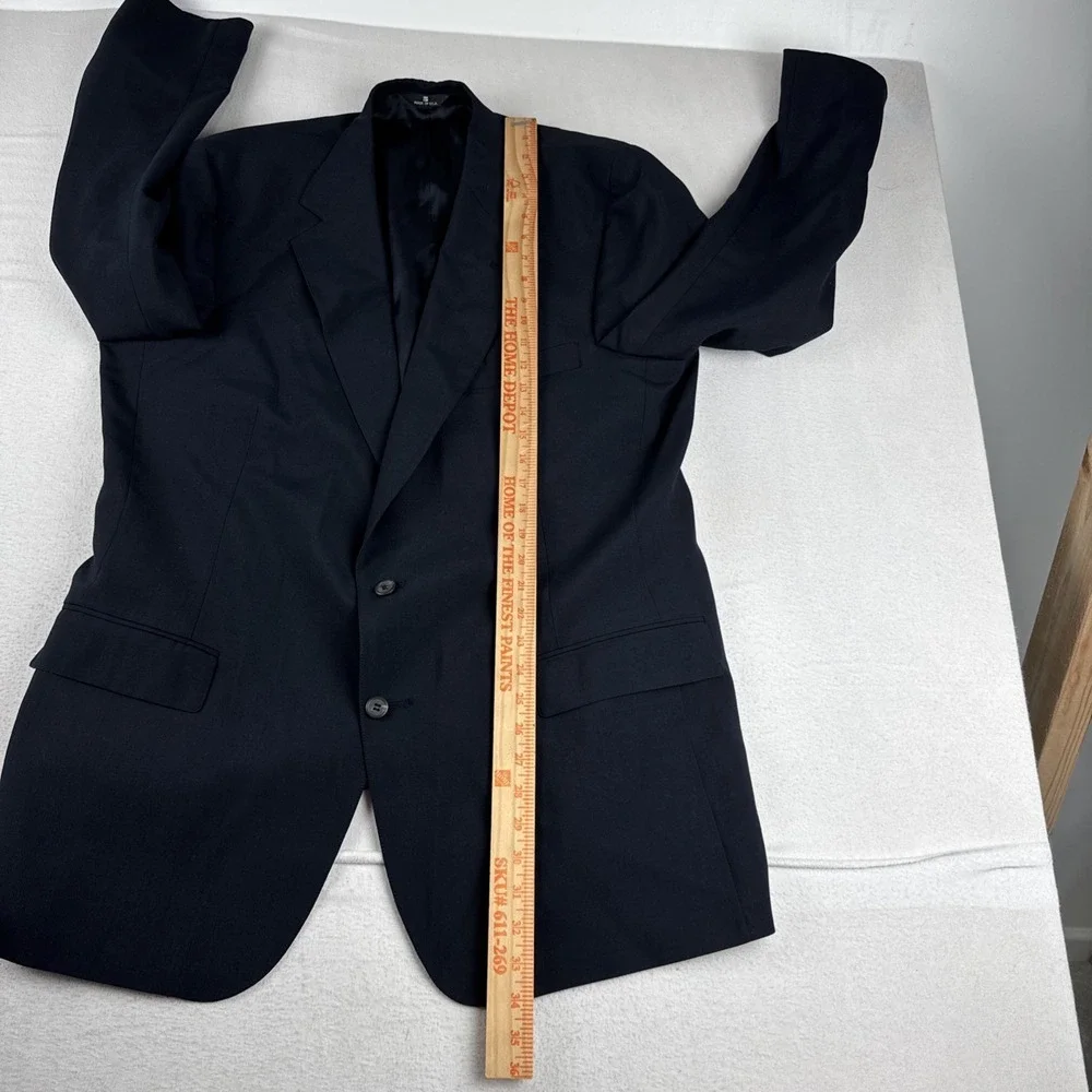 VTG Polo University Ralph Lauren Mens Blazer fits 44L Dark Gray/black Wool